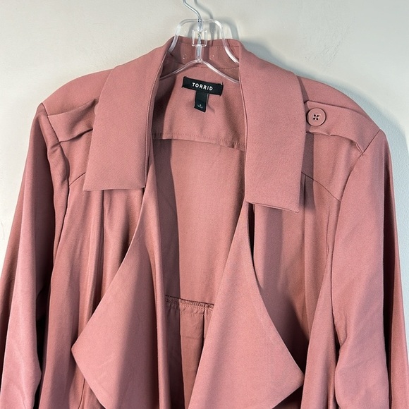 Torrid Mauve Pink Open Front Twill Jacket Size 3X - Picture 5 of 16